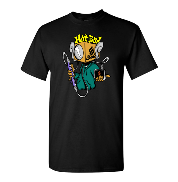 Belair Black Color HotBox Design Unisex Cotton T-Shirt
